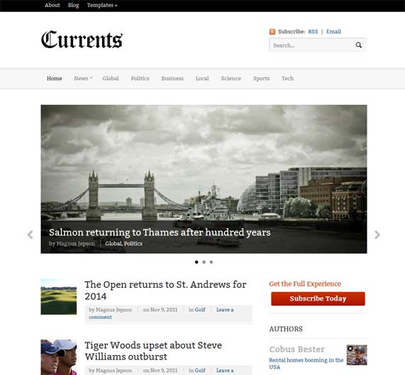 Currents WordPress theme