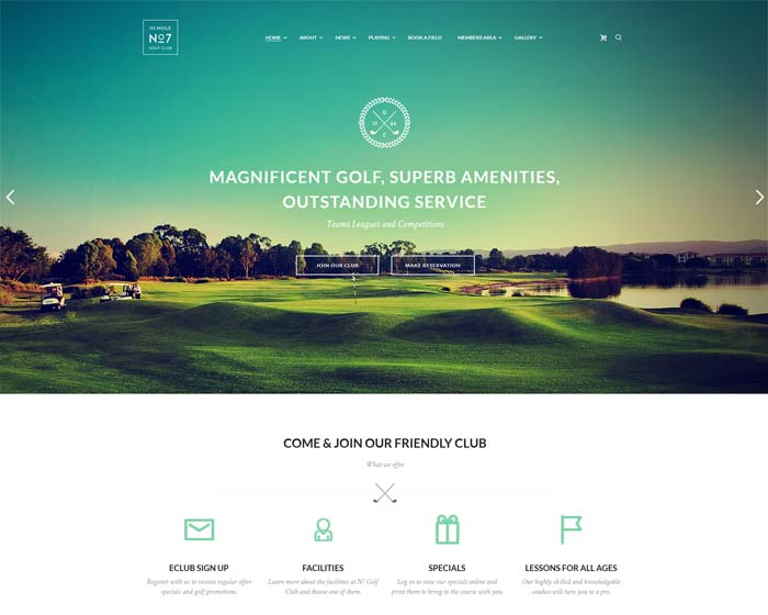 Golf WordPress theme
