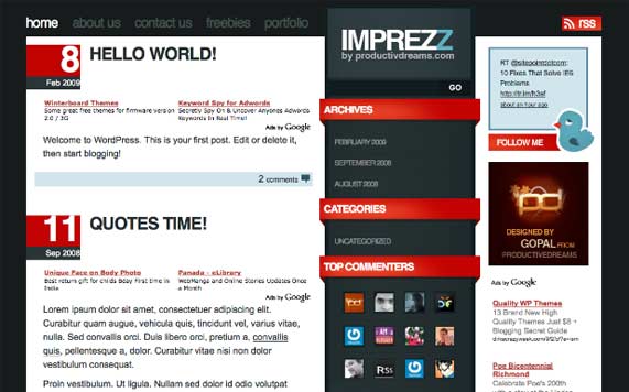 Imprezz WordPress theme