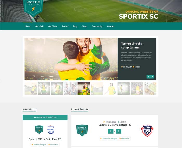 SportPress theme for WordPress