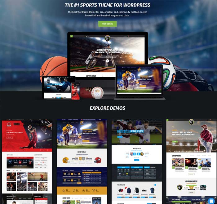 Sports theme for WordPress sites