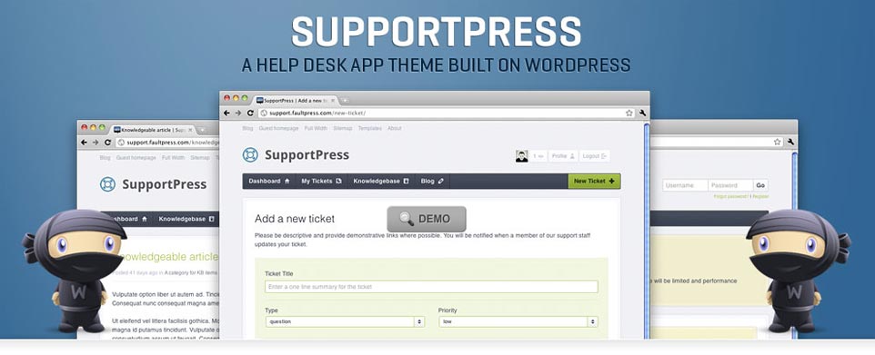WordPress support theme