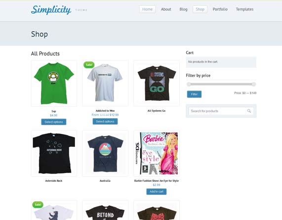 simple e-commerce theme