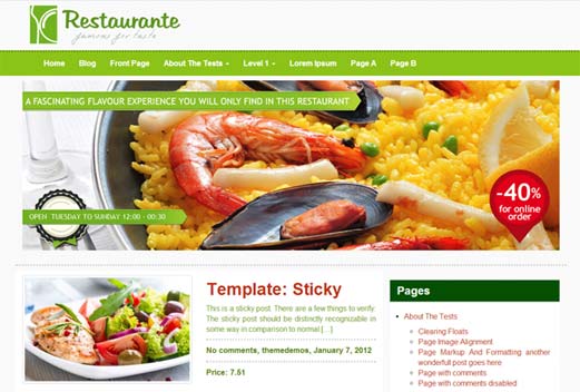 Restaurant WordPress theme